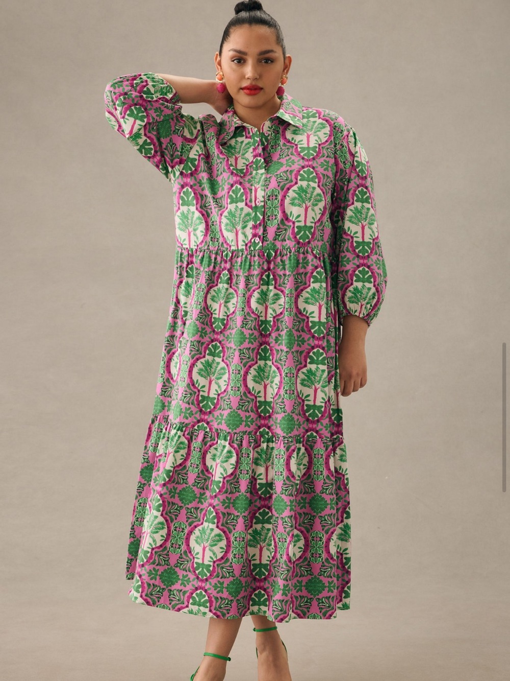 Maeve by Anthropologie Bettina Tiered Shirt Dress